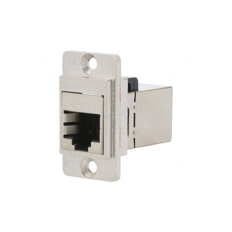 Adaptor DUALSLIM Cat 5e Ecranat 8p8c 29mm Metal | Electronic-mag.ro | Componente Electronice