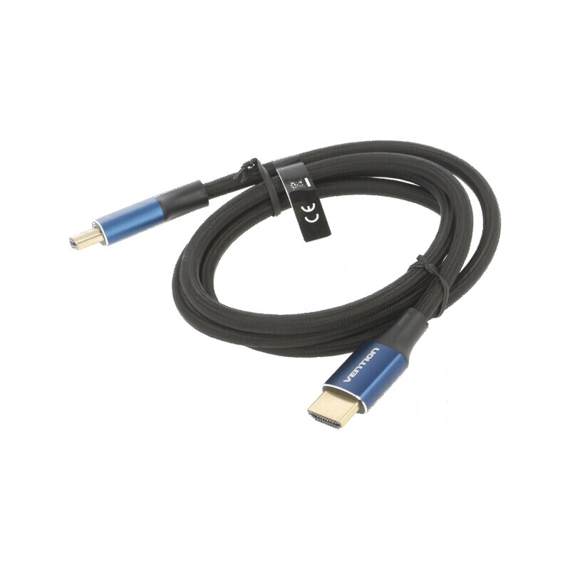 Cablu HDMI 2.1 Negru Mufă HDMI PVC Textilă | Electronic-mag.ro | Componente Electronice