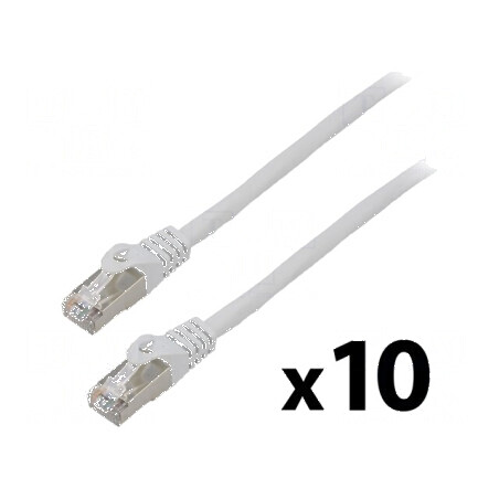 Patch cord F/UTP 6 litat CCA PVC gri 1m 26AWG 10buc | Electronic-mag.ro | Componente Electronice