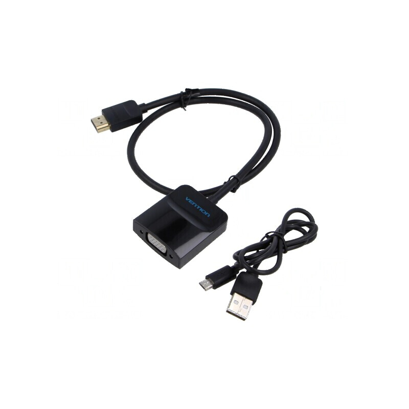 Convertor HDMI VGA 0,5m negru din ABS | Electronic-mag.ro | Componente Electronice