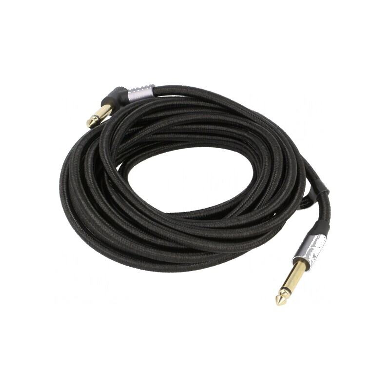 Cablu Jack 6,35mm unghiular 5m negru | Electronic-mag.ro | Componente Electronice