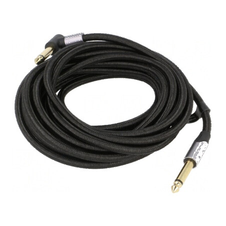 Cablu Jack 6,35mm unghiular 5m negru | Electronic-mag.ro | Componente Electronice