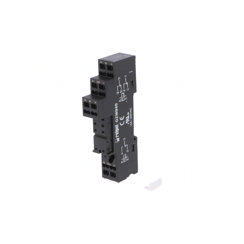 Stativ PIN 8 10A 300VAC pentru șină DIN cu cleme cu arc | Electronic-mag.ro | Componente Electronice