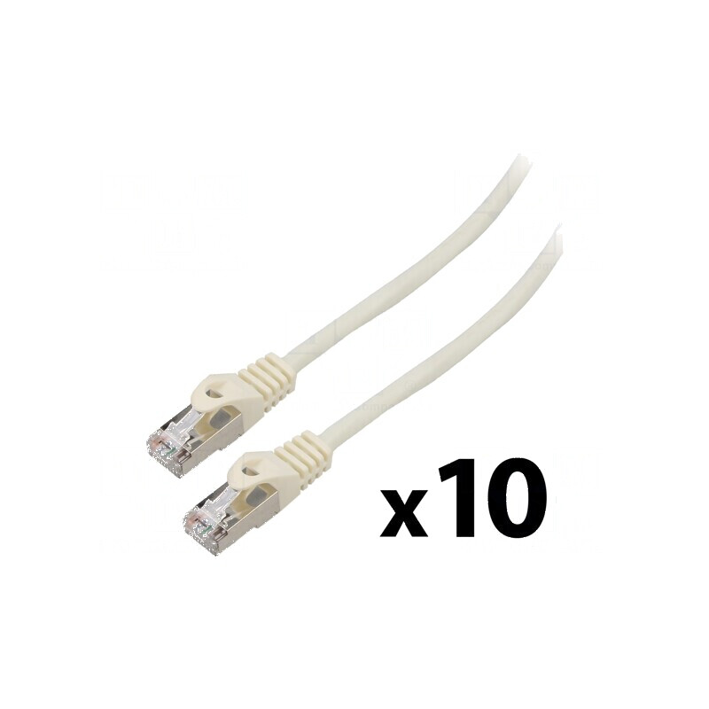 Patch cord F/UTP 6 litat CCA PVC alb 1m 26AWG 10 bucati | Electronic-mag.ro | Componente Electronice
