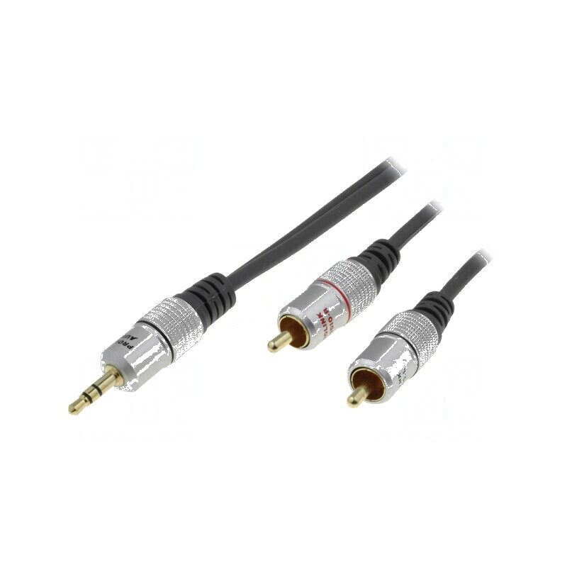 Cablu audio Jack 3,5mm la RCA x2, 1,8m, negru | Electronic-mag.ro | Componente Electronice
