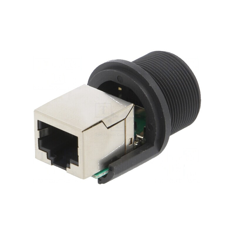Adaptor PIN 8 Cat 5e plastic 8p8c IP67 drept | Electronic-mag.ro | Componente Electronice