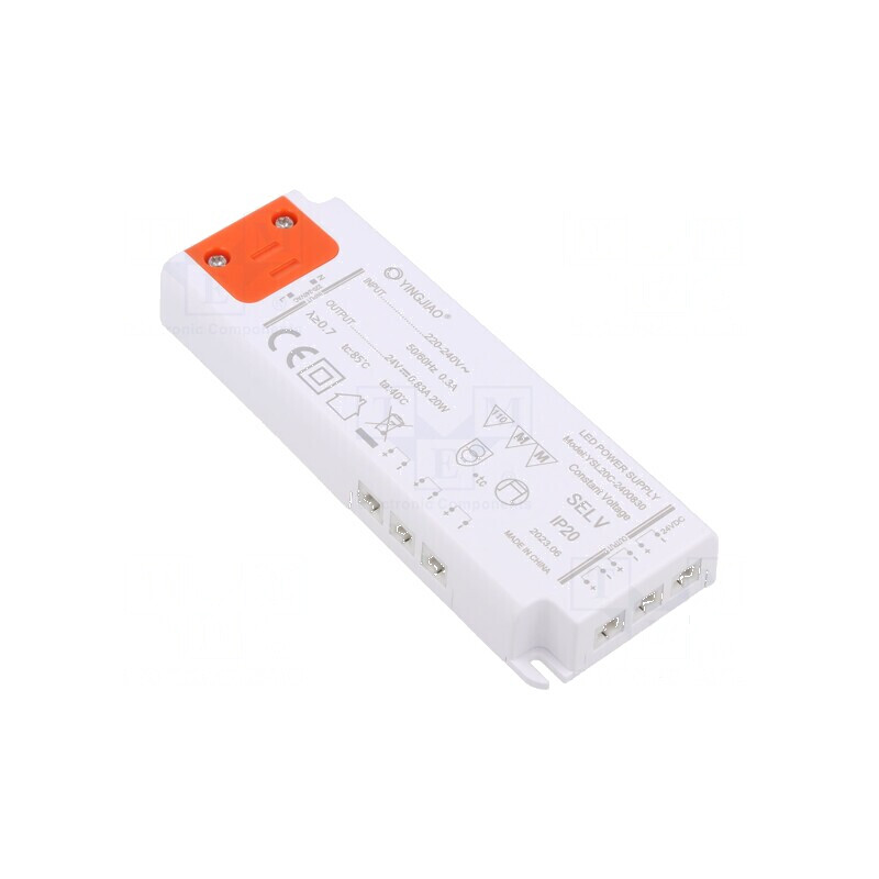 Alimentator LED 20W 24V DC IP20 220-240V | Electronic-mag.ro | Componente Electronice