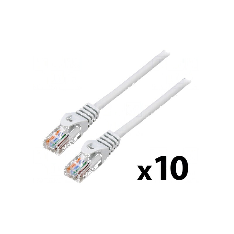Cabluri patch U/UTP 5e CCA PVC gri 3m 10buc 26AWG | Electronic-mag.ro | Componente Electronice