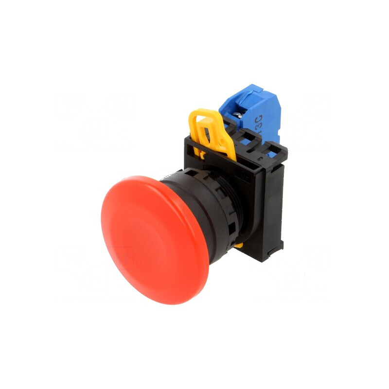 Comutator apăsare 22mm 1 NO roșu Poz.i stabil | Electronic-mag.ro | Componente Electronice