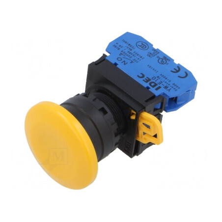 Comutator acţionat prin apăsare 22mm 1 NO galben | Electronic-mag.ro | Componente Electronice