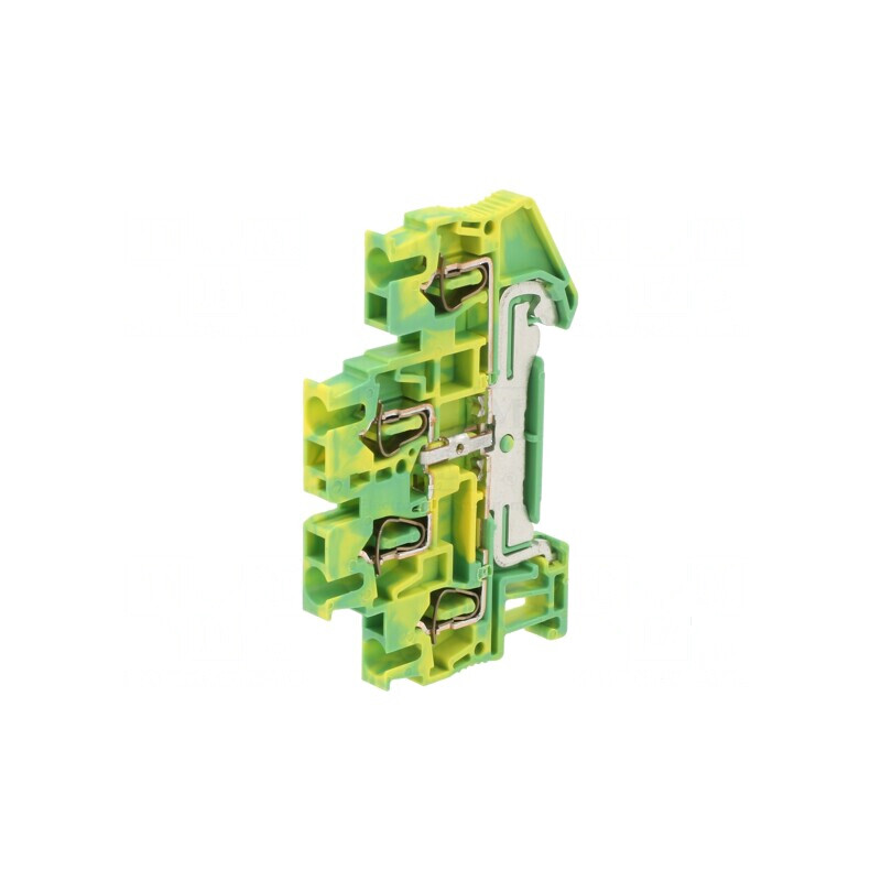 Term. îmbinare şine piste 2 borne 4 galben-verde STTB | Electronic-mag.ro | Componente Electronice