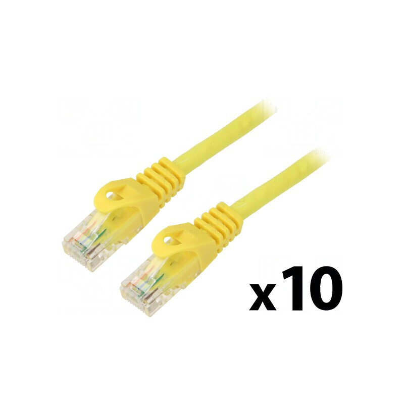 Cabluri de rețea U/UTP 5e litat CCA PVC galben 3m 26AWG | Electronic-mag.ro | Componente Electronice