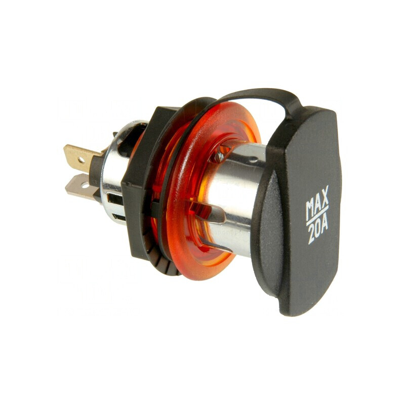Soclu brichetă auto Tens.alim 12-24VDC 20A x1 | Electronic-mag.ro | Componente Electronice