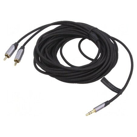 Cablu audio Jack 3,5mm 3pin la RCA x2, 10m, placare aurită | Electronic-mag.ro | Componente Electronice