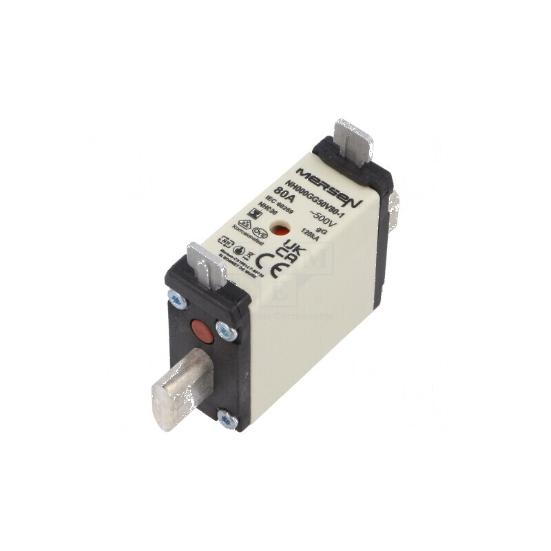 Siguranţă gG 80A 500VAC ceramică industrială NH000 | Electronic-mag.ro | Componente Electronice