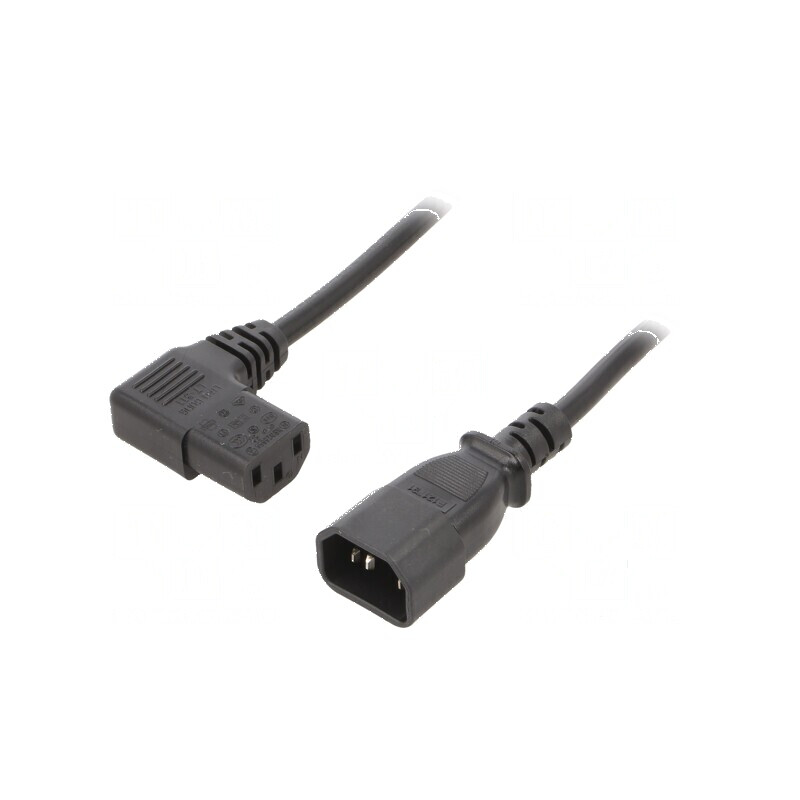 Cablu 3x1mm2 C13 mamă 90° la C14 tată, PVC 5m, negru, 10A | Electronic-mag.ro | Componente Electronice Cablu 3x1mm2 C13 mamă 90° la C14 tată, PVC 5m, negru, 10A | Electronic-mag.ro | Componente Electronice