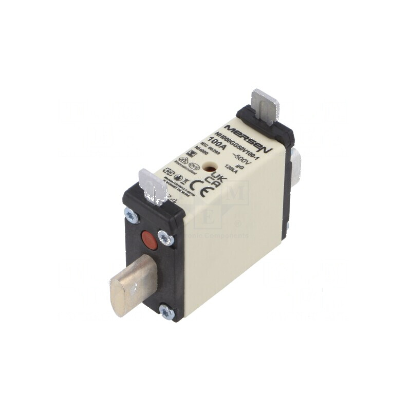 Siguranţă gG 100A 500VAC ceramică industrială NH000 | Electronic-mag.ro | Componente Electronice