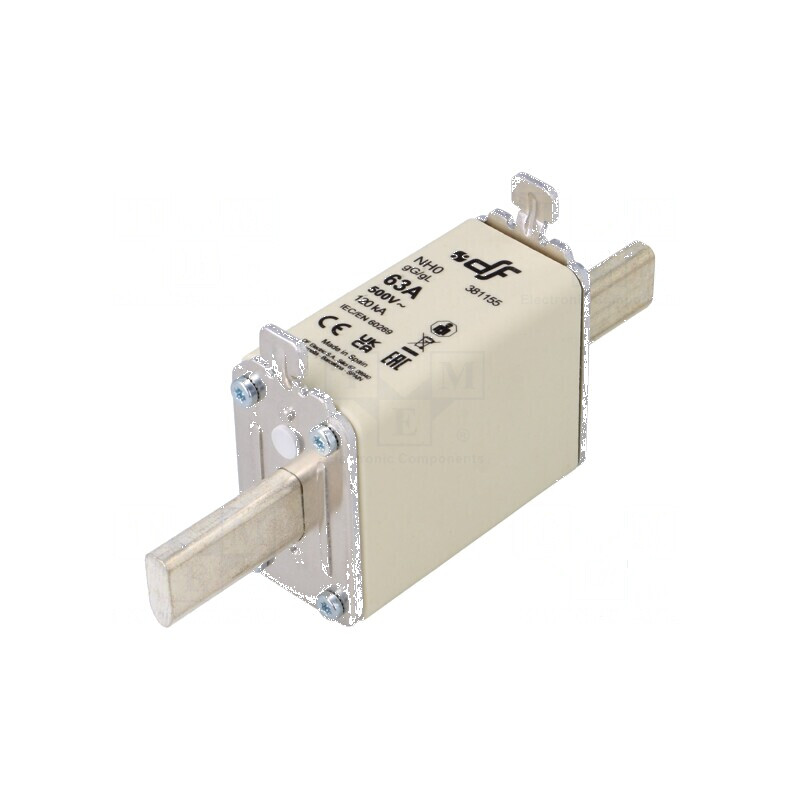 Siguranţă ceramică gG 63A 500VAC 250VDC NH0 | Electronic-mag.ro | Componente Electronice