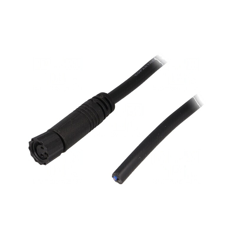 Conector M8 2m mamă PIN 3 cu manşon şi cabluri | Electronic-mag.ro | Componente Electronice