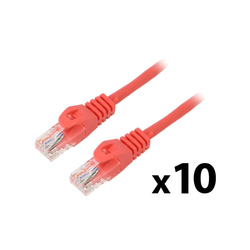 Cablul de rețea U/UTP 6 litat CCA PVC roșu 1,5m 26AWG 8 Fire | Electronic-mag.ro | Componente Electronice
