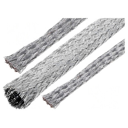 Trese împletitură 5,08mm 46A 11,3AWG 15m 50ft - Cablu electric de conectare | Electronic-mag.ro | Componente Electronice