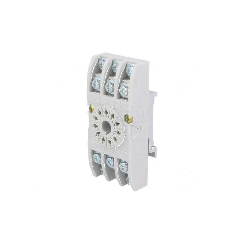 Stativ PIN 11 10A 250VAC pentru şină DIN, cleme cu şurub, gri | Electronic-mag.ro | Componente Electronice