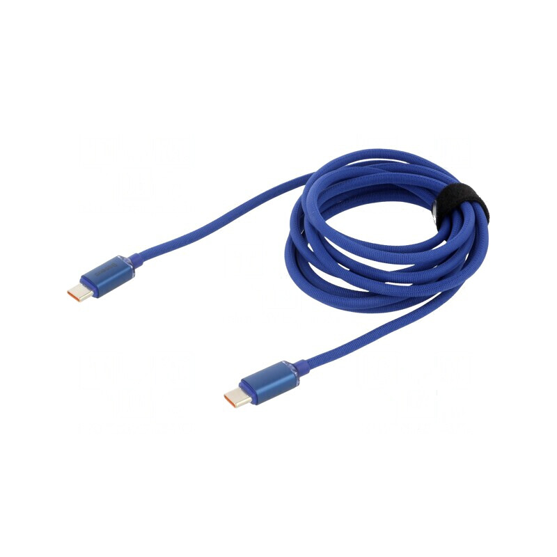 Cablu USB 2.0 USB C 2m albastru 100W | Electronic-mag.ro | Componente Electronice