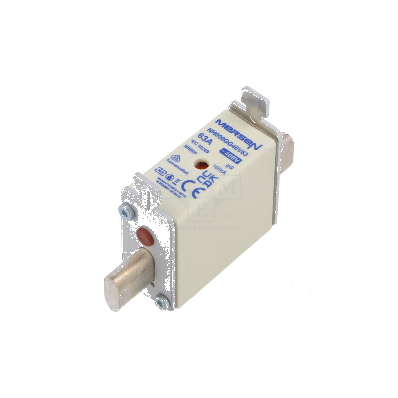 Siguranţă gG 63A 400VAC ceramică industrială NH000 | Electronic-mag.ro | Componente Electronice