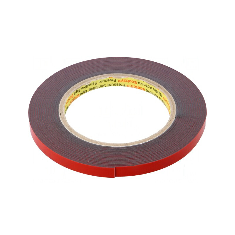 Bandă de fixare acril gri închis 9mm x 5,5m x 1,1mm | Electronic-mag.ro | Componente Electronice