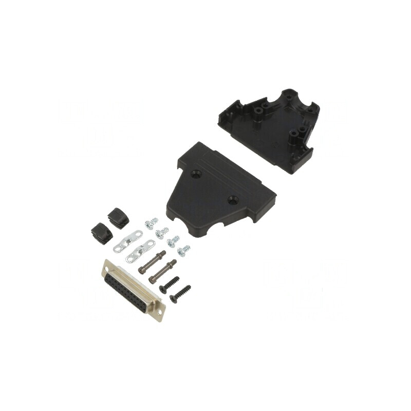 Mufă mamă D-Sub PIN 25 lipire pe cablu neagră | Electronic-mag.ro | Componente Electronice