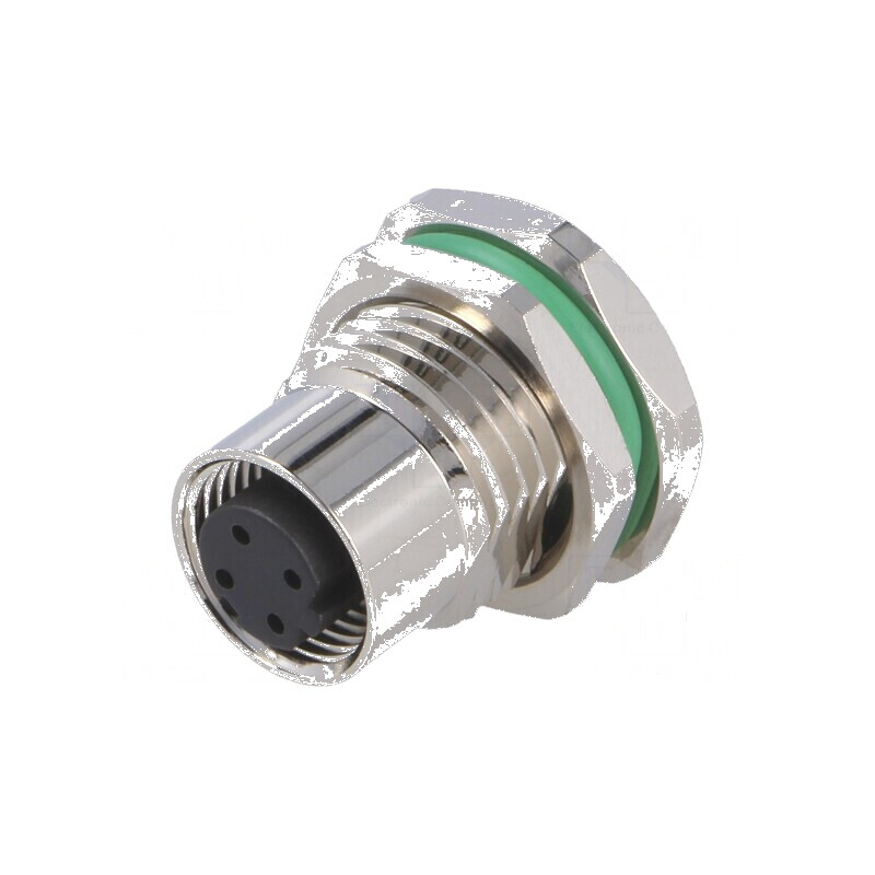 Conector M12 soclu PIN 4 mamă D-Ethernet THT IP65 IP67 | Electronic-mag.ro | Componente Electronice