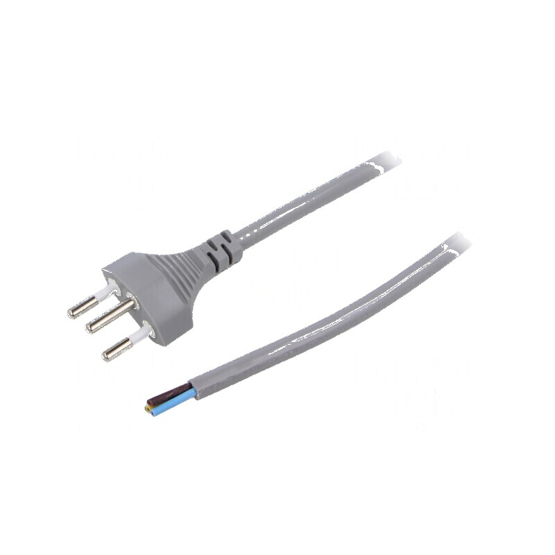 Cablu 3x1mm² SEV-1011 mufă PVC 5m gri 10A 250V | Electronic-mag.ro | Componente Electronice