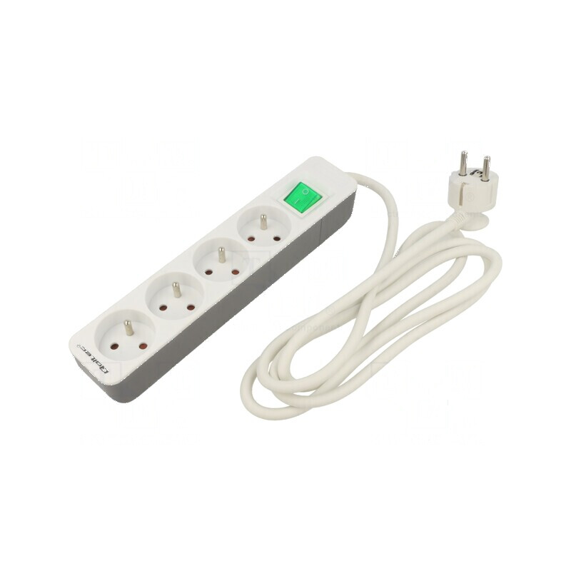 Prelungitor 3x1,5mm² 4 Prize Alb 1,8m 16A | Electronic-mag.ro | Componente Electronice Prelungitor 3x1,5mm² 4 Prize Alb 1,8m 16A | Electronic-mag.ro | Componente Electronice