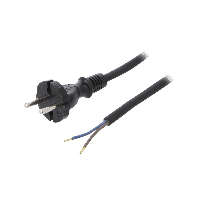 Cablu 2x1mm2 CEE 7/17 mufă 4m negru 16A | Electronic-mag.ro | Componente Electronice