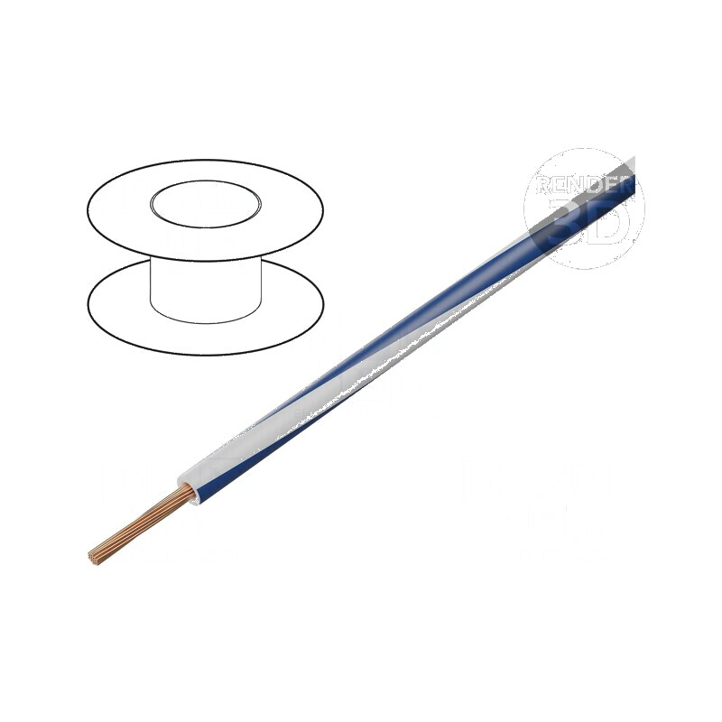 Cablu H07V2-K 10mm2 8AWG PVC Alb-Albastru Închis | Electronic-mag.ro | Componente Electronice