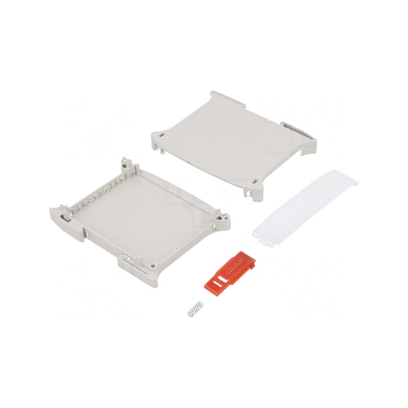 Carcasă pentru șină DIN ABS gri 101mm x 22,5mm x 80,5mm | Electronic-mag.ro | Componente Electronice