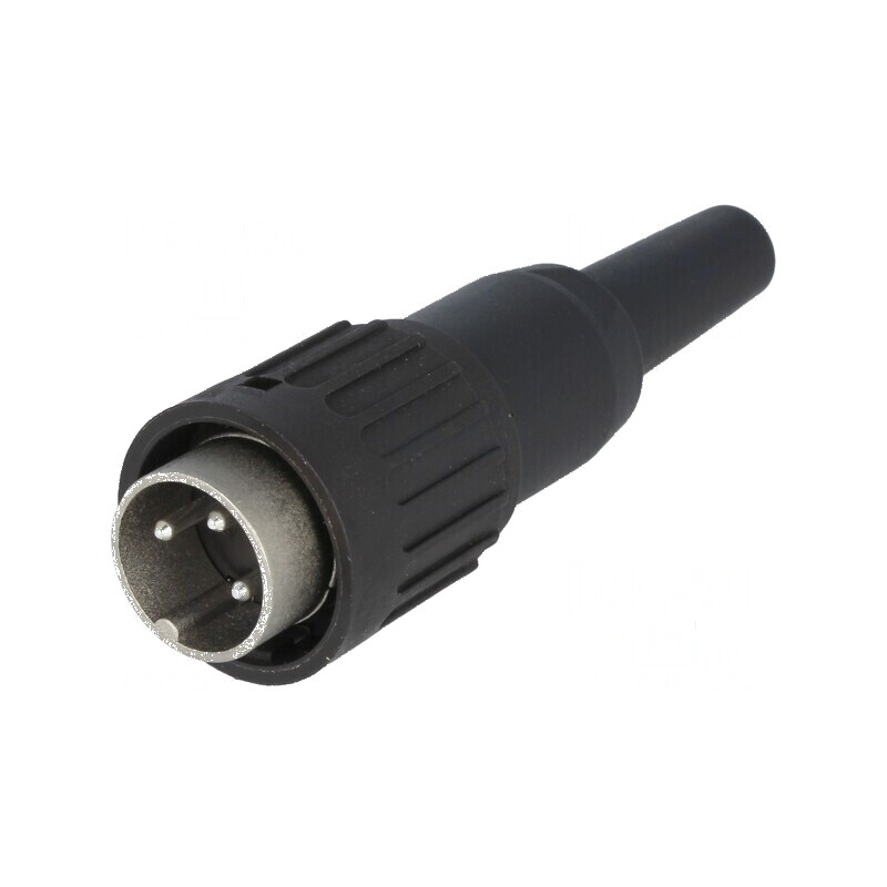 Conector DIN mufă tată PIN 3 drept pe cablu lipire 300V 5A | Electronic-mag.ro | Componente Electronice