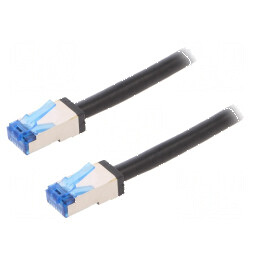 Cablaj rețea S/FTP 6a litat Cu PE negru 5m 26AWG | Electronic-mag.ro | Componente Electronice