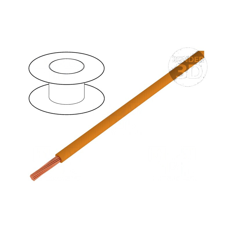 Cablu H07V2-K 10mm2 8AWG PVC portocalie 450V 750V | Electronic-mag.ro | Componente Electronice