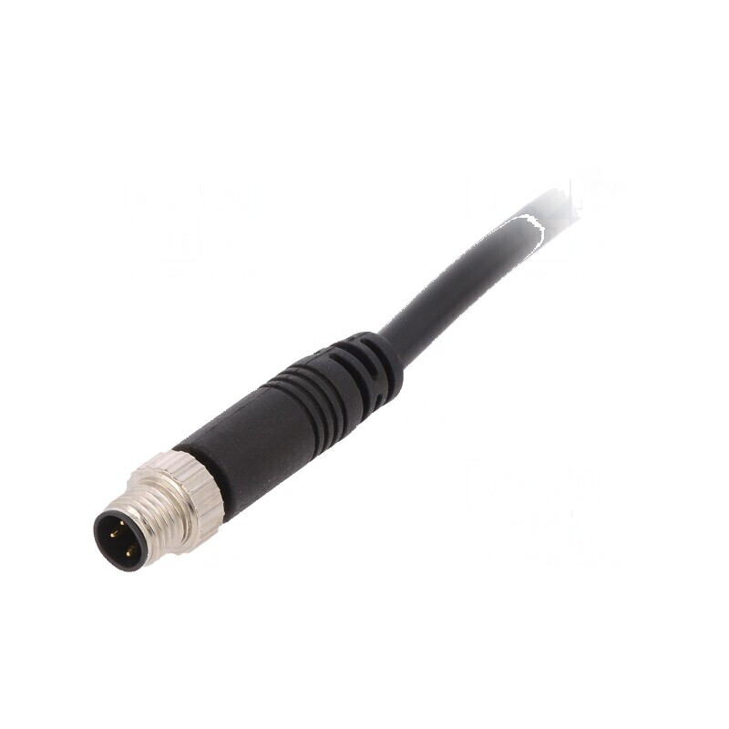 Conector M8 2m tată PIN 3 drept cu manşon şi cabluri | Electronic-mag.ro | Componente Electronice