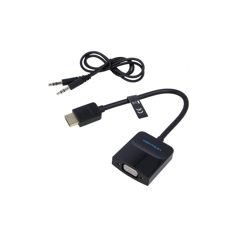 Convertor HDMI la VGA 0,15m negru, carcasa ABS | Electronic-mag.ro | Componente Electronice