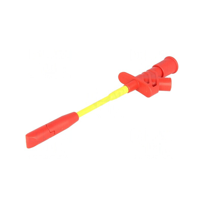 Clips de măsurare 10A roșii cu lamă nichelată 4mm | Electronic-mag.ro | Componente Electronice