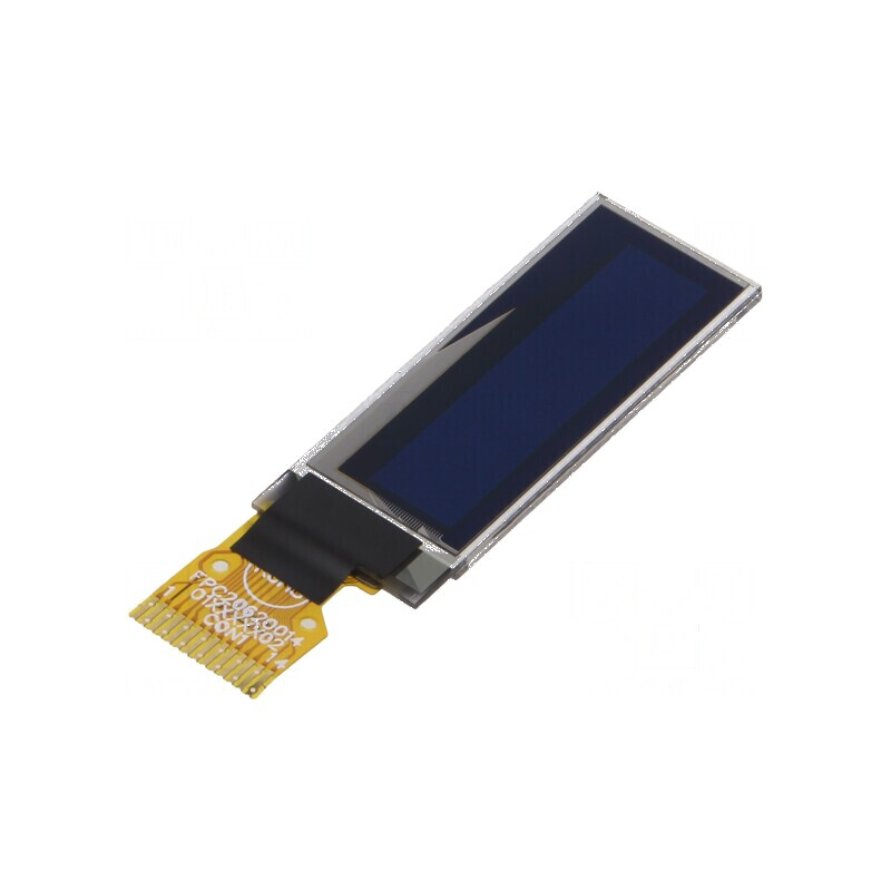 Afişaj OLED grafic 0,91" 128x32 galben - Dimensiuni 30x11,5x1,26mm | Electronic-mag.ro | Componente Electronice