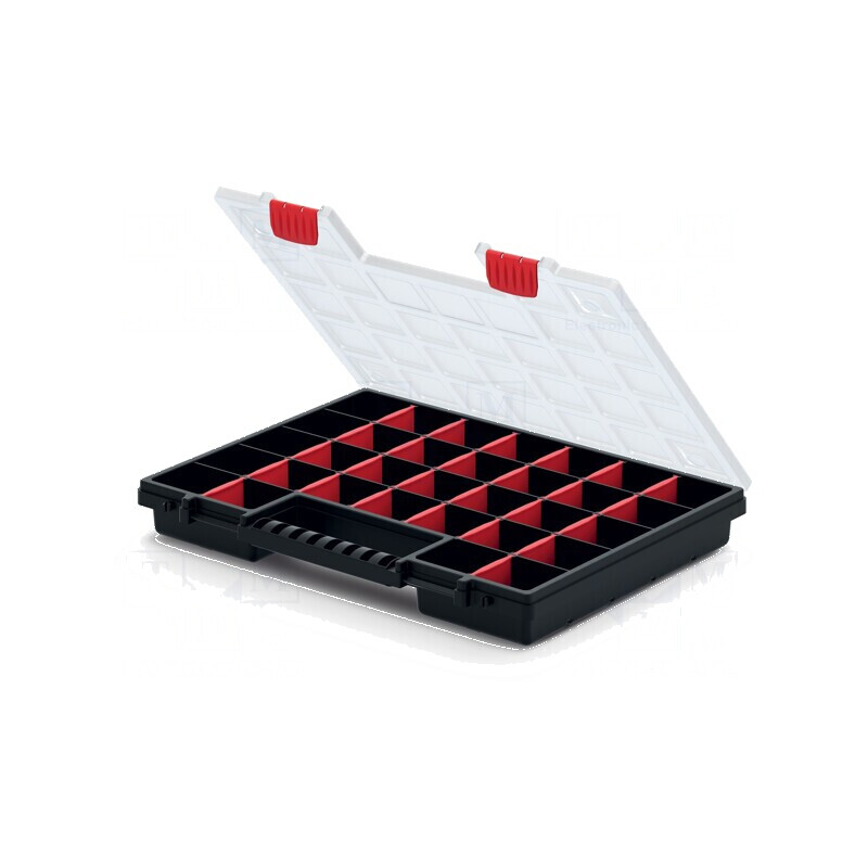 Container colectiv cu partiții negre 399x303x50mm NORS 40 | Electronic-mag.ro | Componente Electronice