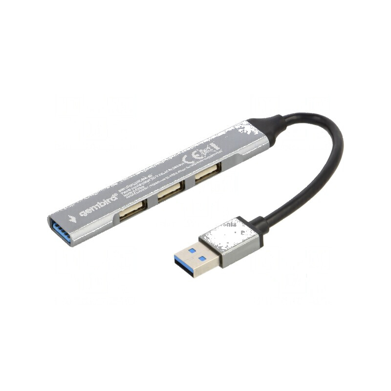 Hub USB 4-porturi USB A 2.0 și 3.1 gri 0,13m | Electronic-mag.ro | Componente Electronice
