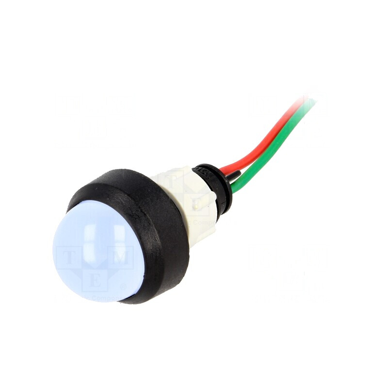 Lampă LED convexă albastră 24VDC 24VAC Ø13mm IP40 | Electronic-mag.ro | Componente Electronice