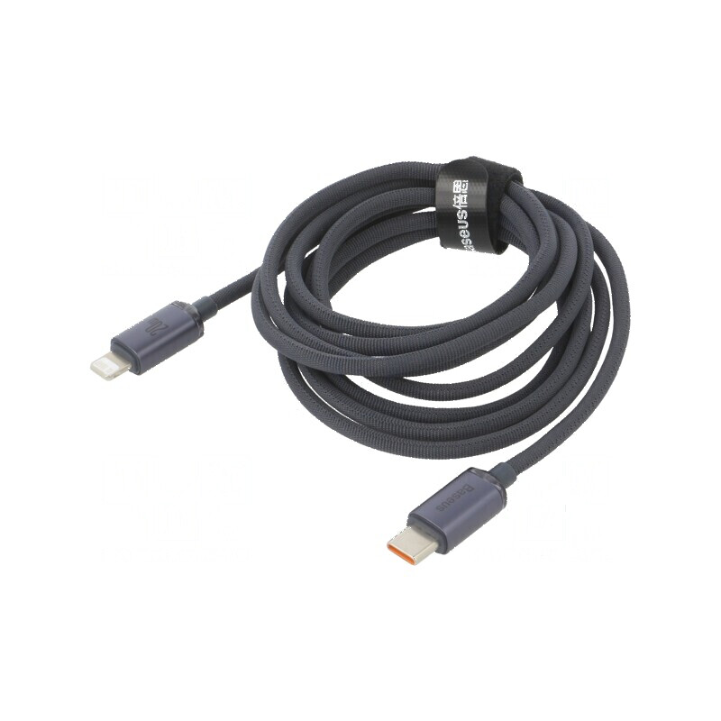Cablu USB 2.0 Apple Lightning și USB C, 2m, negru, 20W | Electronic-mag.ro | Componente Electronice