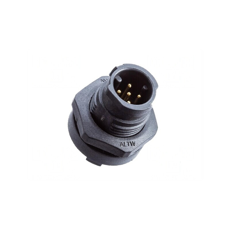 Conector circular soclu PIN 2 tată THT IP68 cu fixare push-lock | Electronic-mag.ro | Componente Electronice
