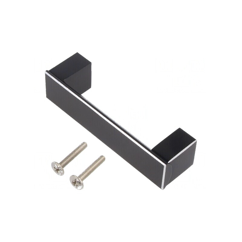 Suport aluminiu negru 30mm x 111mm x 25mm cu manetă | Electronic-mag.ro | Componente Electronice