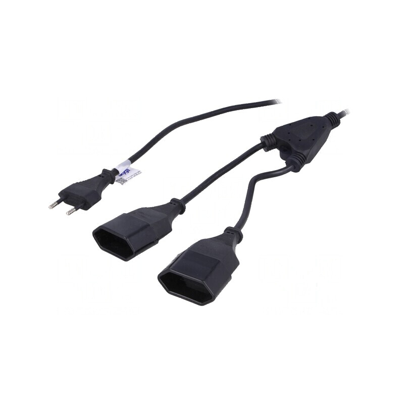 Cablu CEE 7/16 (C) 2x0,75mm2 Soclu x2 Mufă PVC | Electronic-mag.ro | Componente Electronice